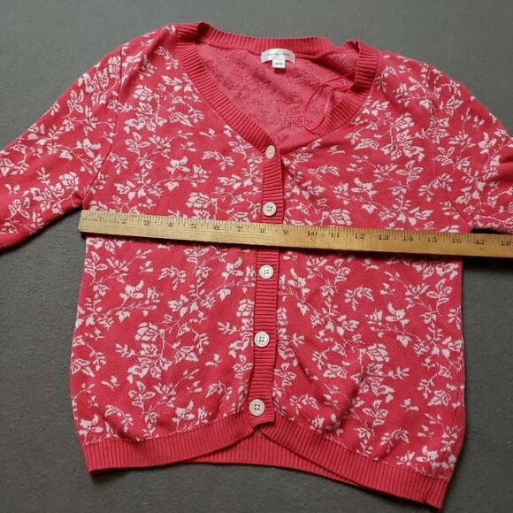 Gemma + Jane Floral Jacquard Elbow Sleeve Cardigan Sweater - Size Medium - Picture 9 of 9